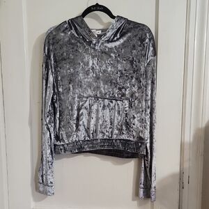 Set Mode Gray Velvet Hoodie